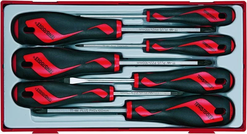 Tray Screwdriver Set Sl/PH/PZ 7-pce Qty 1 Set TENG TOOLS - Image 1 of 1