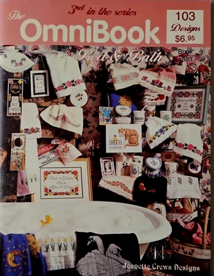 Jeanette Crews ~ OMNIBOOK FOR BED & BATH ~ Cross Stitch Booklet ~ 103 Designs  - Image 1 of 3