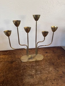 Gunnar Ander for Ystad Metall Solid Brass Candelabra Organic Design - Picture 1 of 4