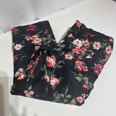 Pantalones de nieve The Children's Place aislados negros florales talla 16 bolsillos de lana Foto 1 de 4