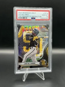 2024 BOWMAN'S BEST TOP PROSPECTS RIFRATTORE #TP18 LEO DE VRIES PSA 10 - Foto 1 di 3