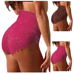 Sexy hoch tailliertes Höschen Damen dünn Cut Out Spitze Übergröße Bauch Slip - Bild 1 von 18