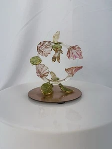Decorative Art Glass Humming Bird & Flower Sculpture WJ4 - Picture 1 of 4