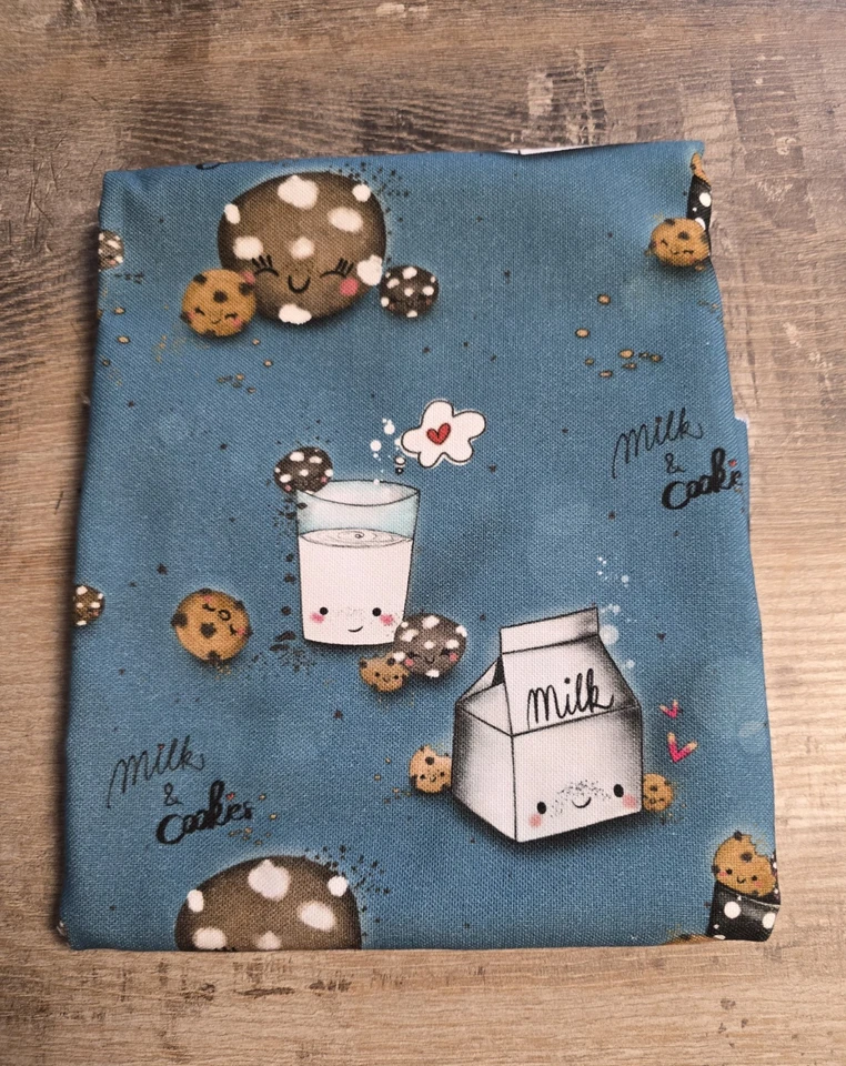 Makeart Berlin / Halle 25 - 0,5m Canvas Stoff Cookies and Milk in petrol - Bild 1 von 1