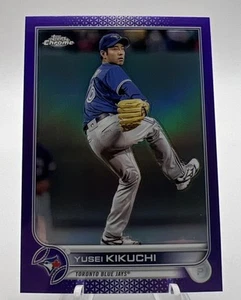 2022 Topps Chrome Update #USC173 Yusei Kikuchi Purple Refractor card Free Ship - Bild 1 von 2