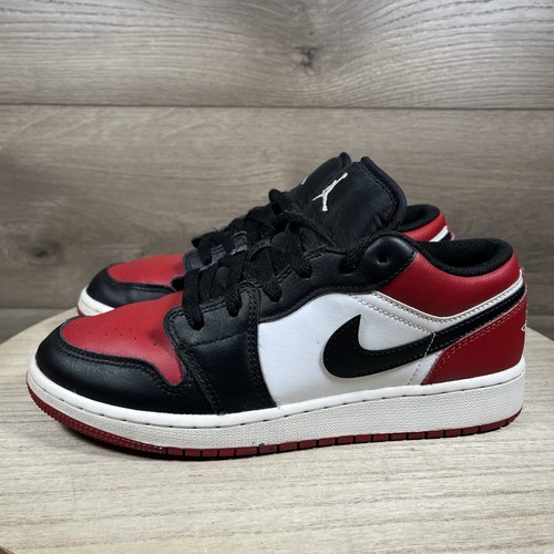 Scarpe Nike Air Jordan 1 punta bassa nere rosse 553560 612 taglia GS 5 5Y donna 7