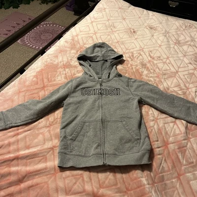 2 - Oshkosh B'gosh Boys Kids Gray Hoodie Long Sleeve Pockets Sz 7 - Image 1 of 4