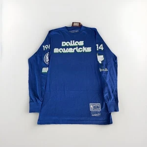 Mitchell & Ness Mens Dallas Mavericks NBA Vintage Logo Long Sleeve Tee - Picture 1 of 11