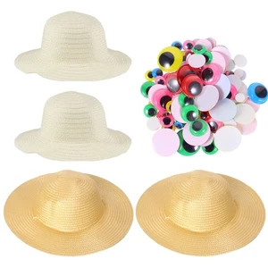 1 Set Cappelli di Paglia Fai da Te Pittura Graffiti Cappelli Asilo Giocattoli Educativi - Foto 1 di 12