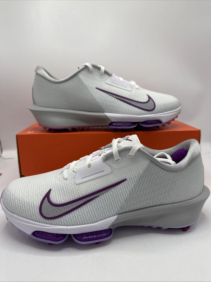Мужские бутсы Nike Air Zoom Infinity Tour 2 белые дымчато-фиолетовые размер 9,5 FD0217-102 - Изображение 1 из 4
