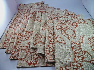 8-teiliges Set Williams Sonoma Stoff 4 Tischsets & 4 Servietten Paisley grau orange - Bild 1 von 11