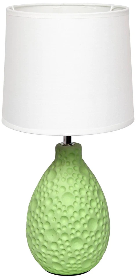 Simple Designs 14 1/4"H Green Stucco Ceramic Oval Accent Table Lamp - Image 1 of 1
