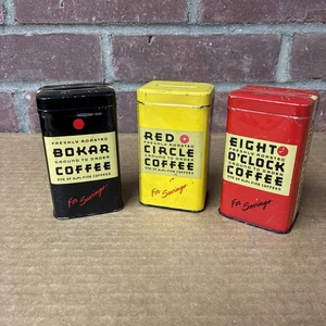 A&P Vintage Coffee Coin Banks 1950s Eight O'Clock Coffee/Bokar Coffee/Red Circle - Picture 1 of 7