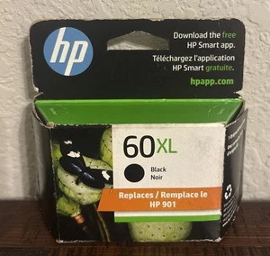 HP - 60XL schwarze Tintenpatrone mit hoher Kapazität - neu versiegelt - Ablaufdatum 3/25 oder später - Bild 1 von 1