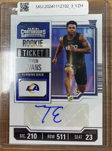 2023 Panini Contenders Tiyon Evans Rookie Ticket RC AUTO #261 - Picture 1 of 2