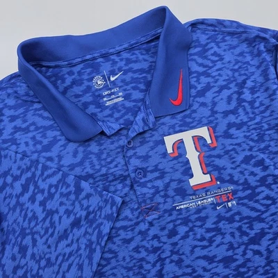 Nike Dri-Fit Texas Rangers Men's Golf MLB Baseball Polo Shirt Size XXL Blue - Image 1 of 4