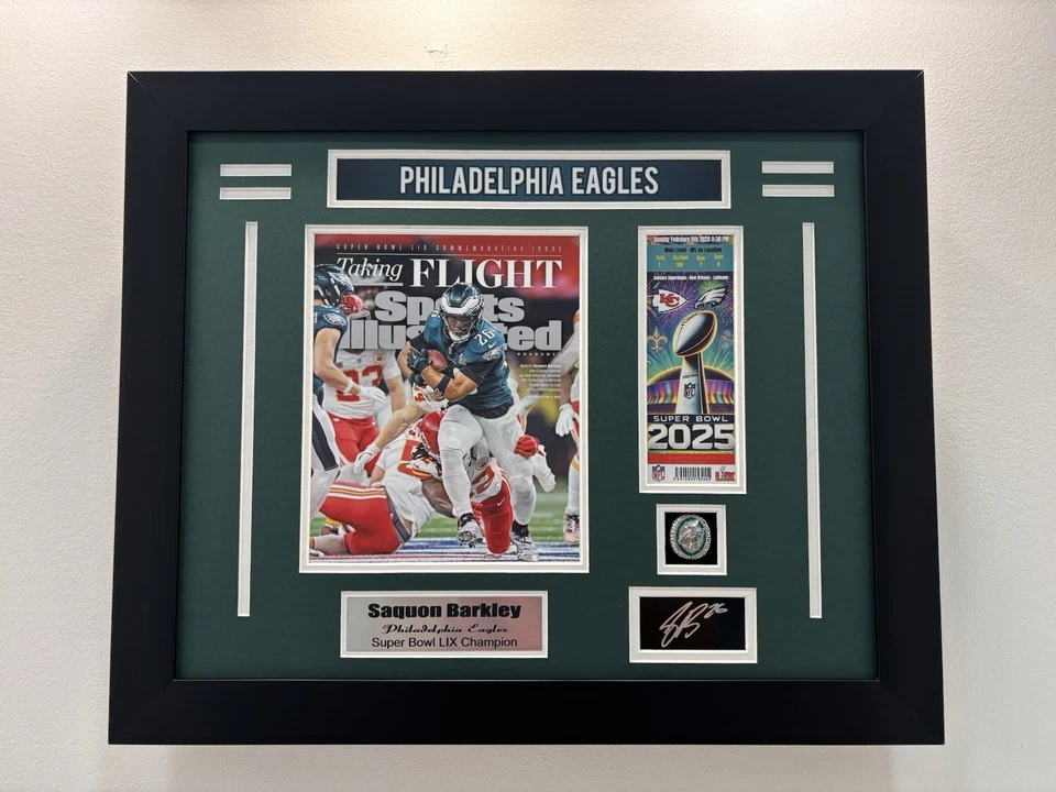 Marco de anillo campeón Philadelphia Eagles Saquon Barkley Super Bowl LIX Foto 1 de 1