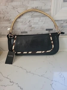 Claudia Firenze Black Leather Handbag/Shoulder Bag Made In Italy - Picture 1 of 10