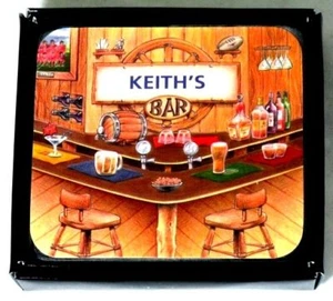 KEITH'S BAR NAME SET OF 6 CORK BACKED COASTERS - Foto 1 di 1