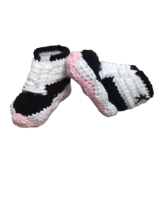 Crochet Baby Shoes J Sport Air Girl Casual Infant Newborn Sneakers Pink Warm - Picture 1 of 4