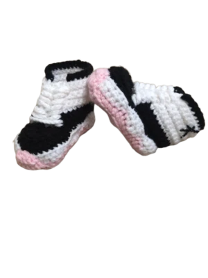 Crochet Bebé Zapatos J Deporte Aire Niña Informal Infante Recién Nacido Tenis Rosa Cálido Foto 1 de 4