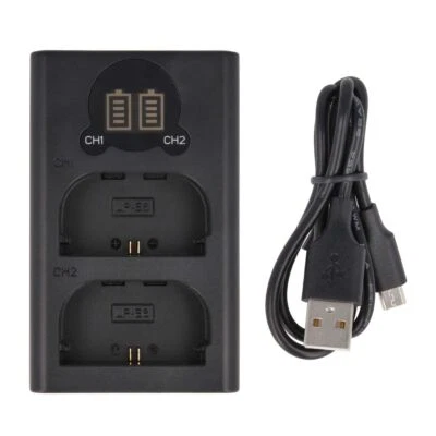 AKKU-KING Dual-Akku-Ladestation für Canon LP-E6 E6NH E6P - USB-Anschluss / LCD Display