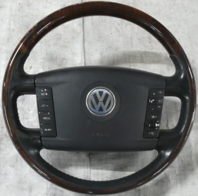 Lenkrad Schalter SRS Modul Nussbaum anthrazit Holzdekor VW Touareg 7L 3D0419091R - Bild 1 von 4