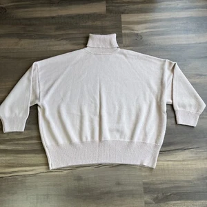 Topshop by ASOS Women’s Knitted Oversized Turtleneck Sweater Dust Pink Size 4-6 - Picture 1 of 12