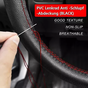 37-38CM Lenkradbezug Echtes Leder Lenkradhülle Zum Schnüren Lenkradschoner Auto - Afbeelding 1 van 9