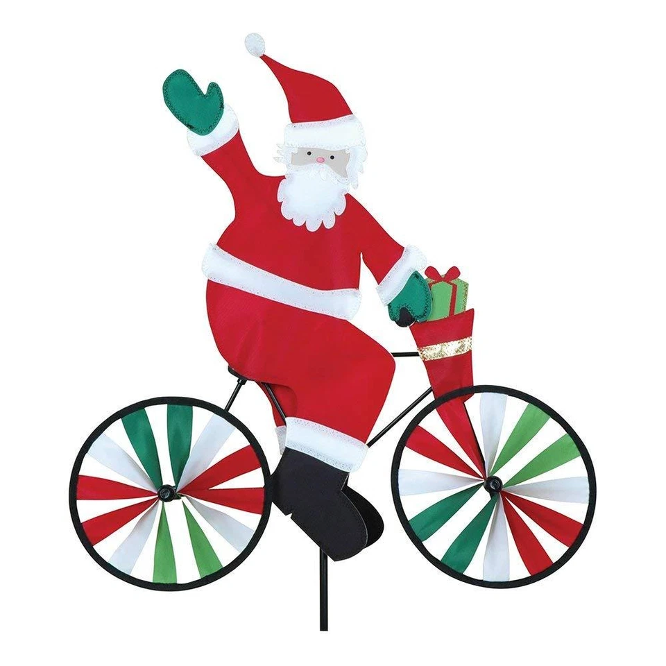 20" Santa on a Bike Spinner,  Whirligig, Yard Stake, Garden Decor - Image 1 of 1
