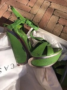 Sandalo Zeppa Platform Casadei Verde Altezza 15 - Foto 1 di 6