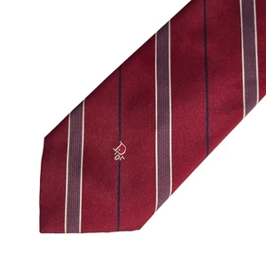 Christian Dior Neck Tie Maroon Red Ivy Repp Striped Silk Blend Necktie A303 - Picture 1 of 6