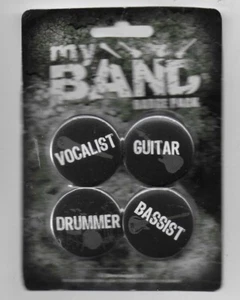 My Band - 4 Button Badge Pack - each 4cm dia. - NEW - SEALED - UK FREEPOST - Picture 1 of 1