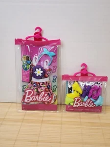 Barbie Clothing Pack Flower Dress Flower Purse + Headband &5 Pair Of Shoes New - Picture 1 of 3