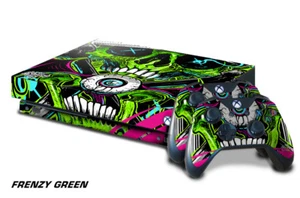 Xbox One X Console Skin with 2 Controller Decals FRENZY halloween decal sticker - Picture 1 of 2
