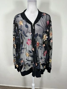 Drapers And Damon’s Black Colored Floral Print Jacket Size 3X - Picture 1 of 5