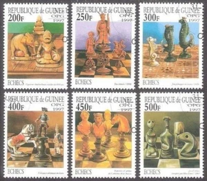 Art Chess Pieces 1997 Guinea CTO stamps Mi 1666-71 - Picture 1 of 1