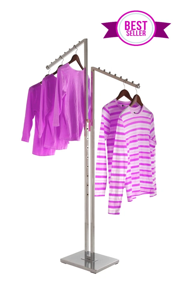 Only Hangers 2 Way Clothing Rack Display Slant Arms Chrome - Image 1 of 1