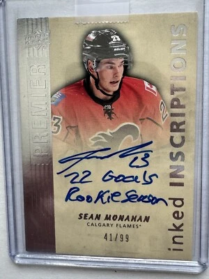 2014-15 Upper Deck Premier Inked Inscriptions Sean Monahan Rookie Auto /99 - Image 1 of 3