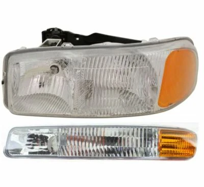 LEFT Driver Halogen Headlight & Signal Light For 1999 - 2006 GMC Sierra 1500  - Изображение 1 из 4