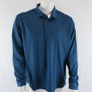 UNTUCKit Long Sleeve Polo Shirt Mens XXL 2XL 100% Cotton Blue - Picture 1 of 8
