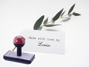 PERSONALISED HANDMADE BY RUBBER STAMP CUSTOMISED WITH YOUR NAME BUSINESS COMPANY - Picture 1 of 5