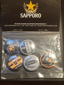 Sapporo Button Pins - Picture 1 of 3