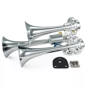 HornBlasters Bullet Loud Compact 4 Trumpet Air Horn Set for Semi or Large Truck - Foto 1 di 4