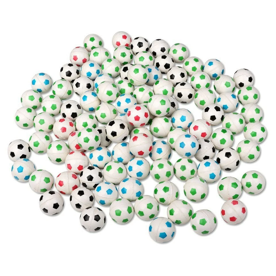 Schramm® 100 Stück Flummis Fußball Springball Mitgebsel Tombola Kindergeburtstag