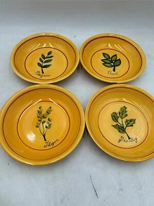 4) REAL KITCHEN SALAD / SOUP BOWLS SAGE OREGANO THYME BASIL **READ** - Picture 1 of 4