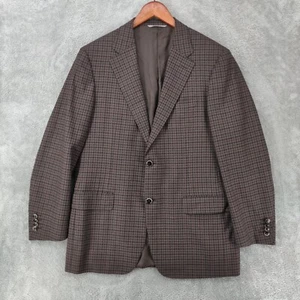 Canali Sport Coat Jacket Mens 44 R Brown Soft Flannel Wool Plaid Check - Picture 1 of 22