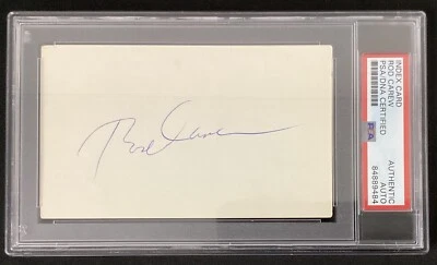Rod Carew Signed Index Card Baseball HOF Baseball Angels Twins Autograph PSA/DNA - Image 1 of 3
