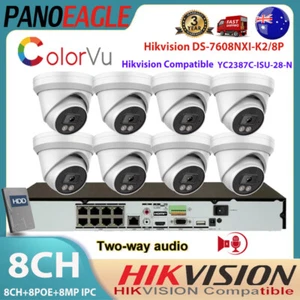 Hikvision 8CH 8POE NVR 4K 8MP ColorVu Security IP Camera System Kits 2-Way Talk - Picture 1 of 25