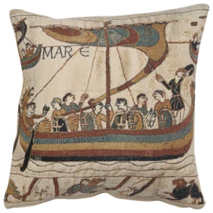 Seafarer's Voyage: Cubierta de cojín de tapiz belga para decoración costera - Imagen 1 de 4